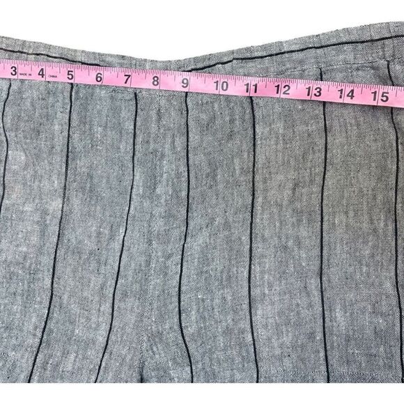 Chico Designs 100% Linen Pants Gray Black Pinstripes Sz 1 Casual Coastal Grandam - Picture 3 of 6